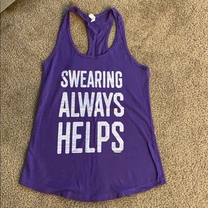 Purple workout tank size L
